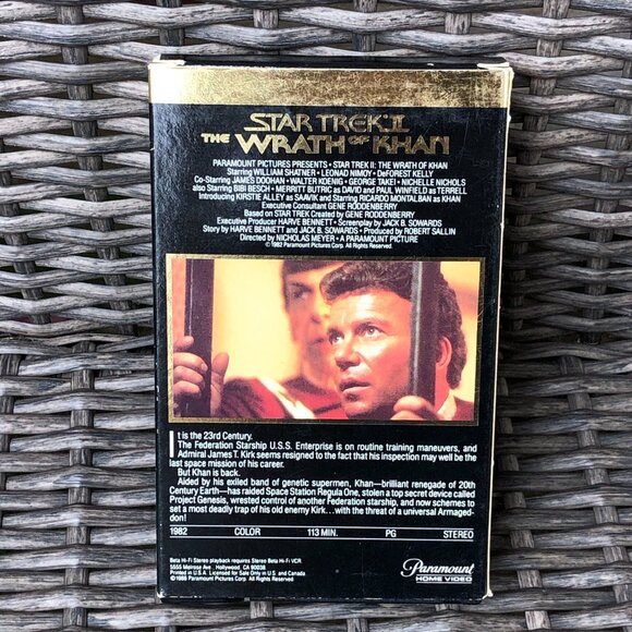 Star Trek 2 The Wrath of Khan Betamax Tape Movie Special Collectors Series 1982 - Picture 2 of 5